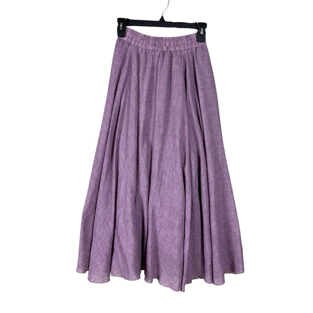 Womens Maxi Skirt XS Fairy Whimsical Cottage Romantic Pastel Purple Coachella - Picture 2 of 5